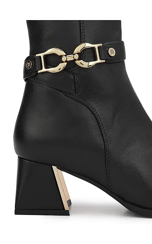 Black Leather Ankle Boots