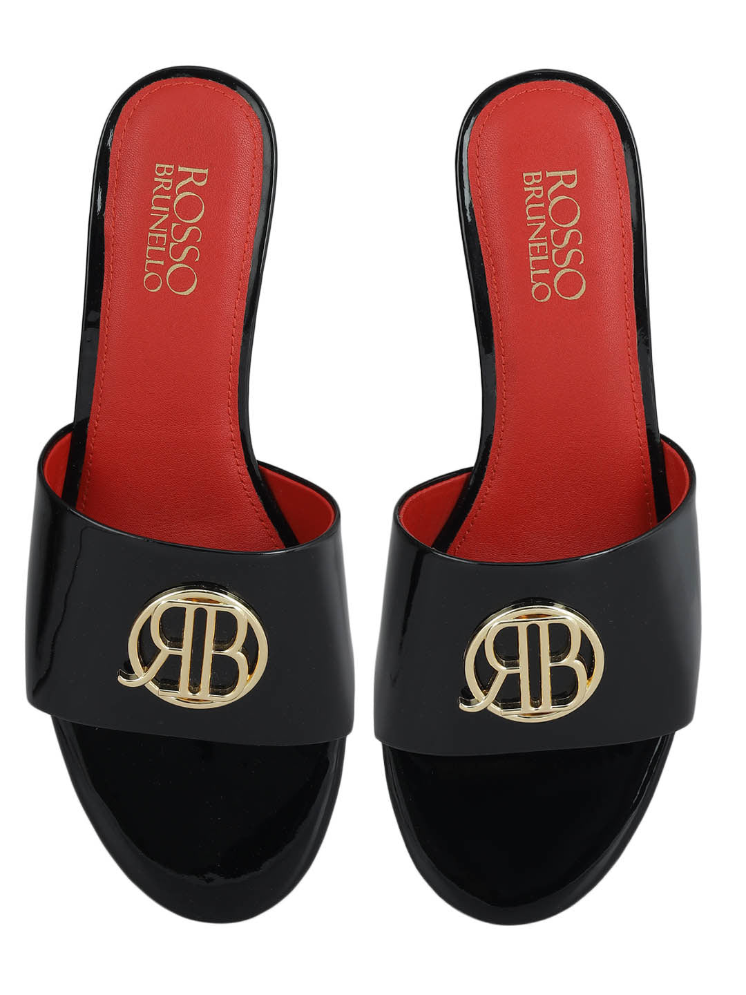 Black Heels With Logo Buckle