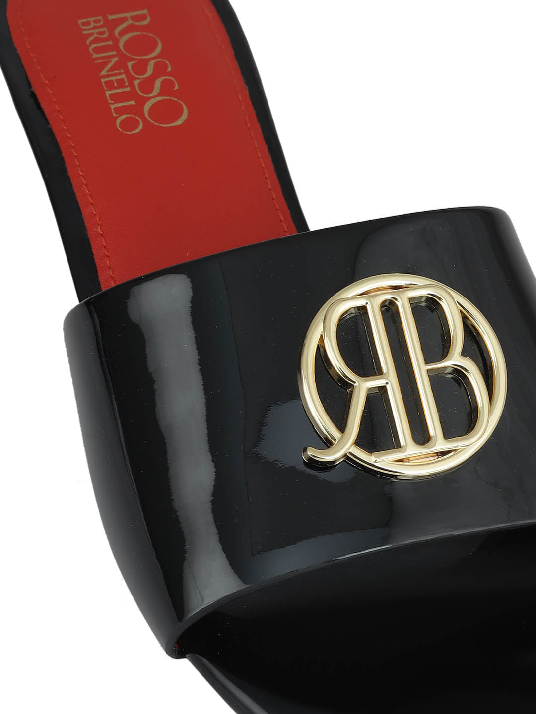 Black Heels With Logo Buckle