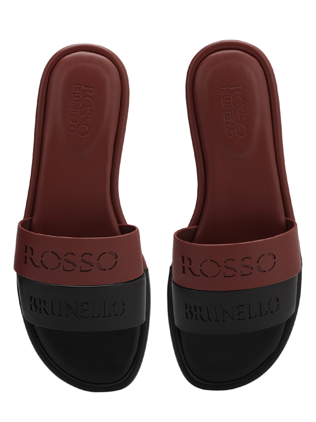 Burgundy Leather Slides