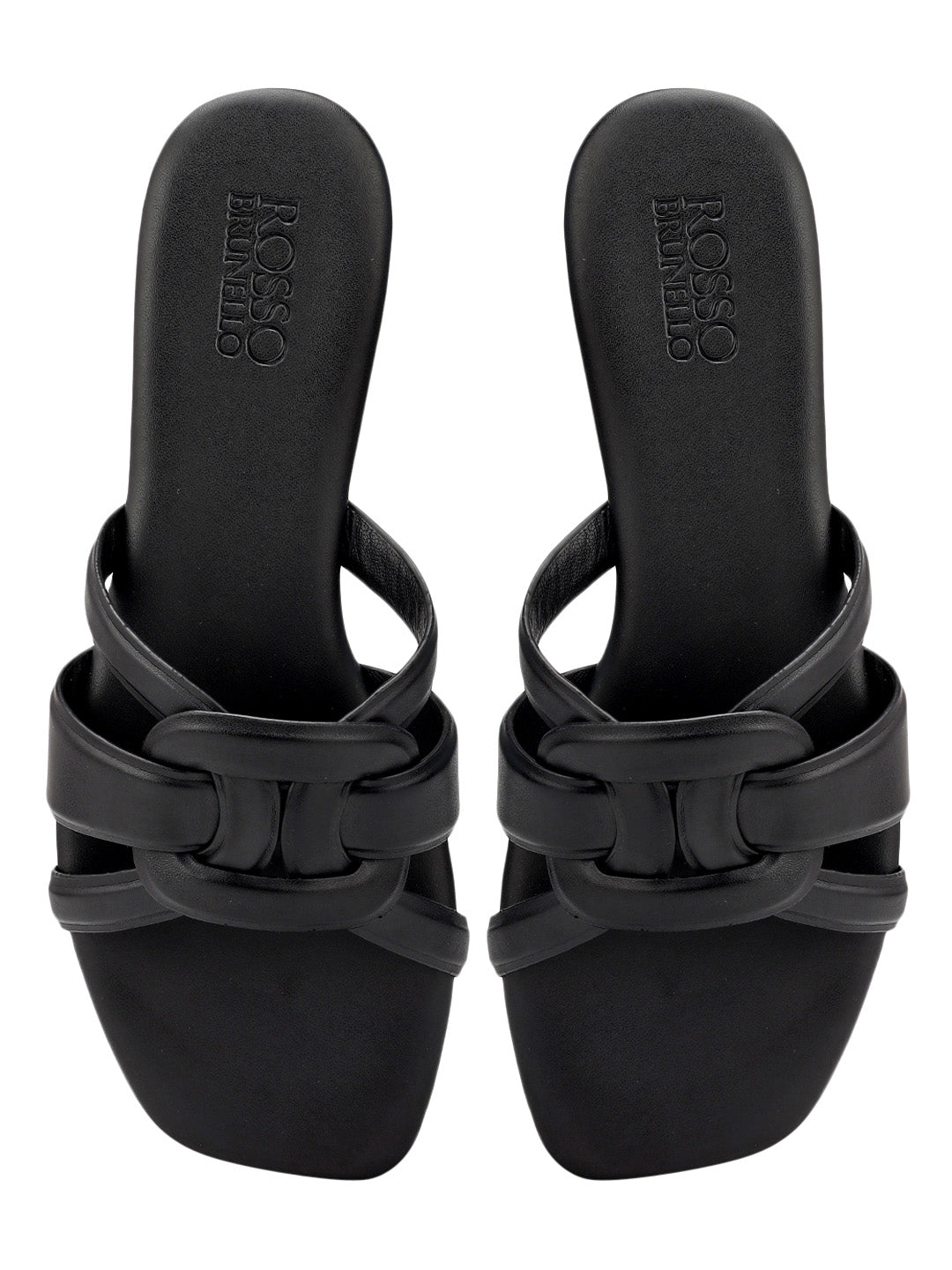 Black Braided Leather Flats