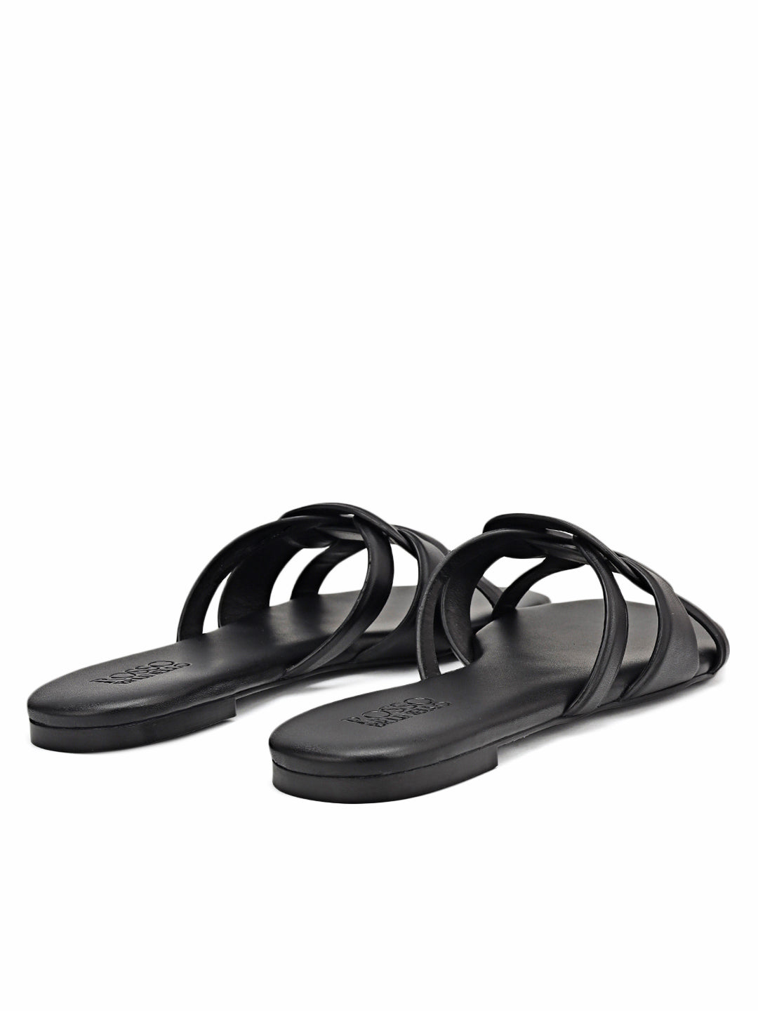 Black Braided Leather Flats