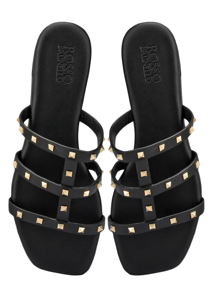 Black Studded Flats