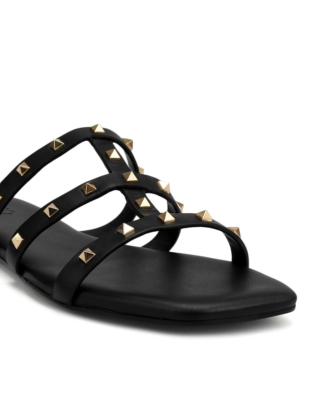 Black Studded Flats