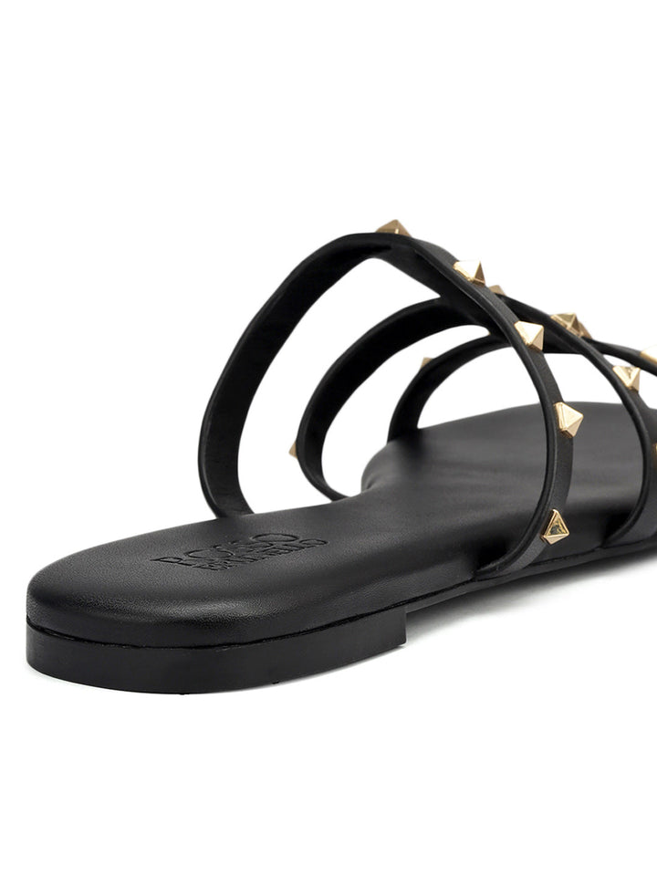 Black Studded Flats