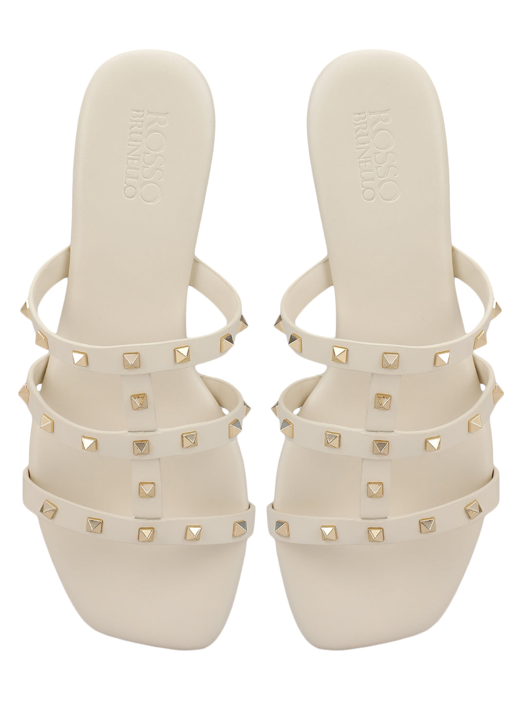 White Studded Flats
