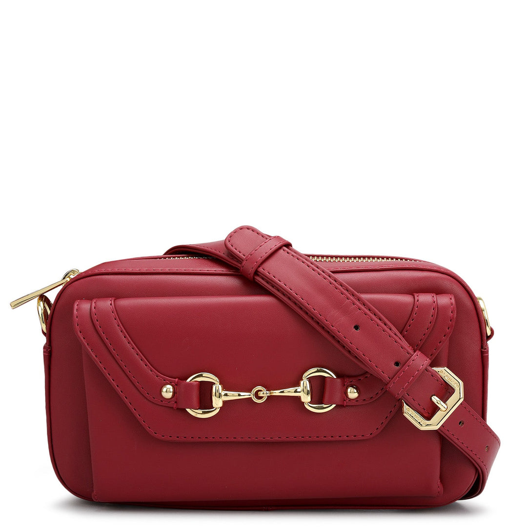 Mini Plain Leather Sling - Plumberry
