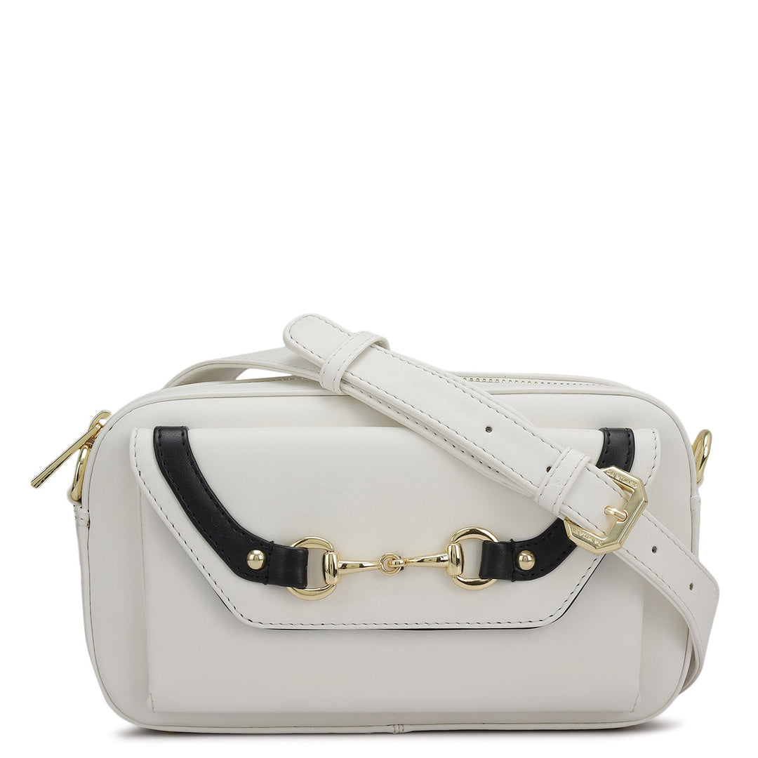 Mini Plain Leather Sling - Snow