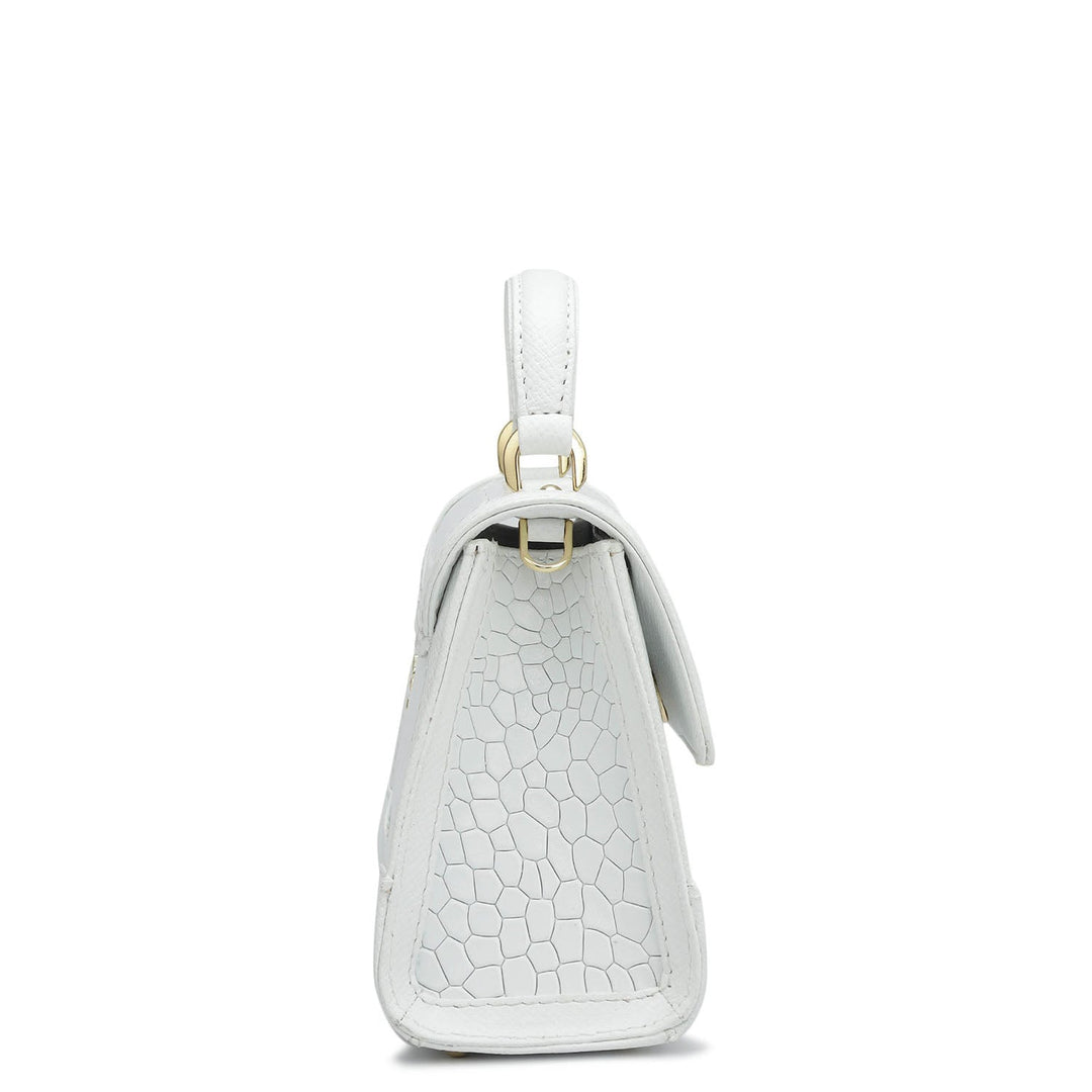 Small Croco Franzy Leather Sling - Snow
