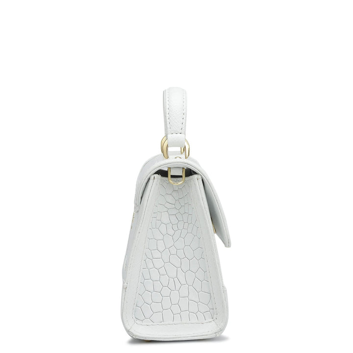 Small Croco Franzy Leather Sling - Snow