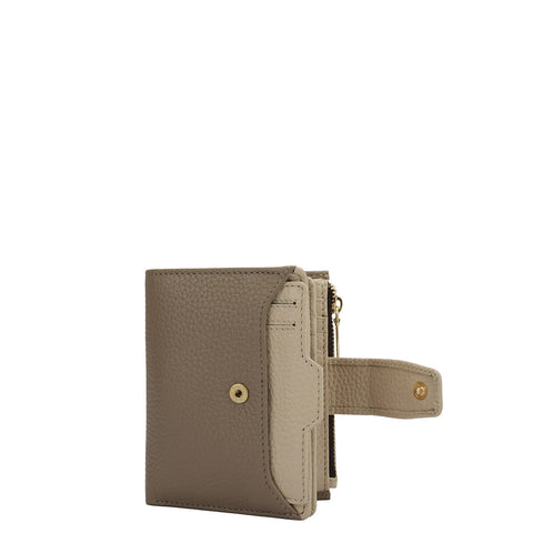Wax Leather Ladies Wallet - Greyish Taupe