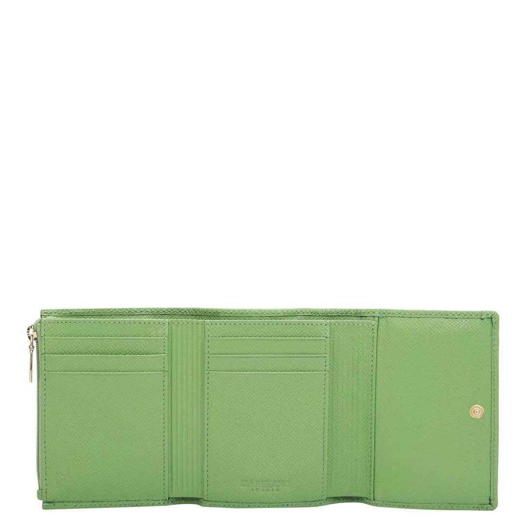 Croco Leather Ladies Wallet - Kiwi