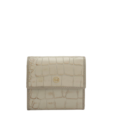 Croco Leather Ladies Wallet - Frost
