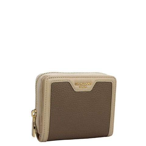 Wax Leather Ladies Wallet - Greyish Taupe