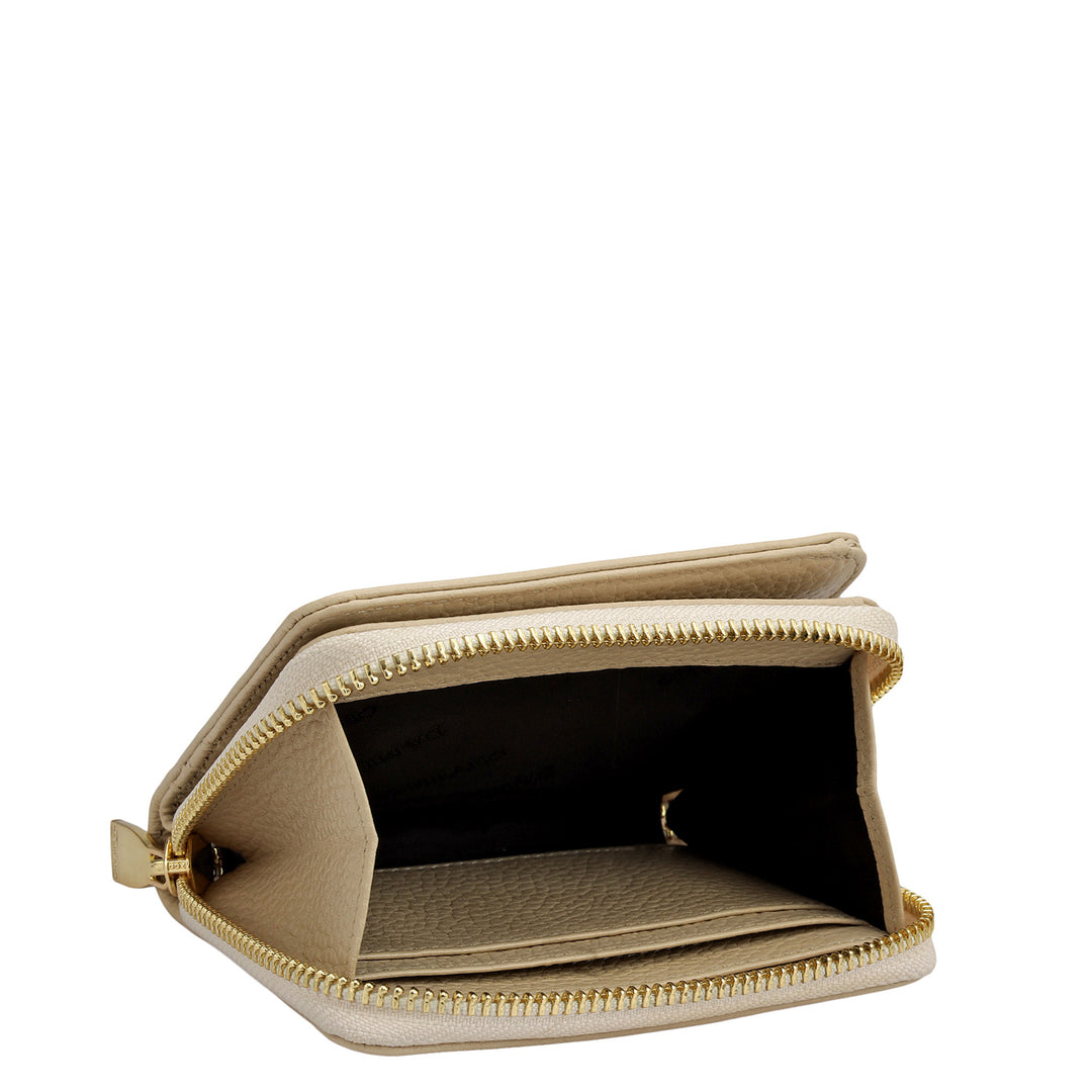 Wax Leather Ladies Wallet - Greyish Taupe