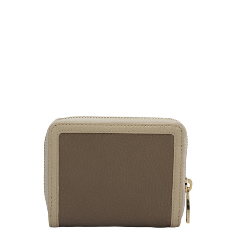 Wax Leather Ladies Wallet - Greyish Taupe