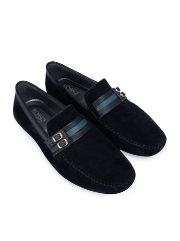 Black Suede Leather Moccasins