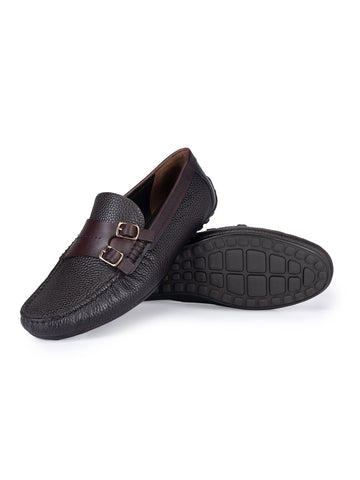Coffee Monk Strap Style Moccasins