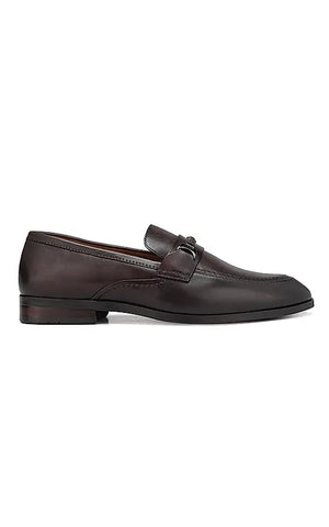 Coffee Plain Leather Loafers