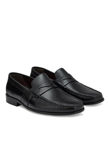 Black Loafers With Panel On Top