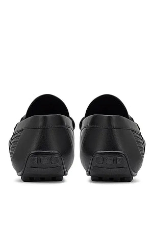 Black Moccasins With Braided Panel