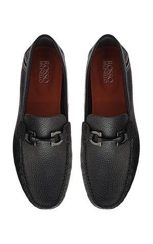 Black Moccasins With Metal Buckle