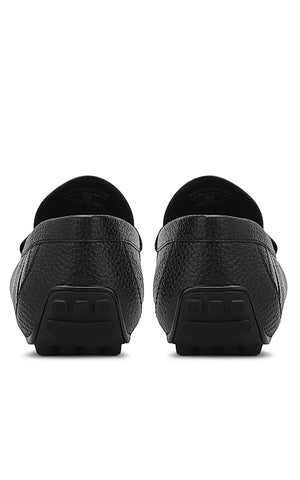 Black Moccasins With Metal Buckle
