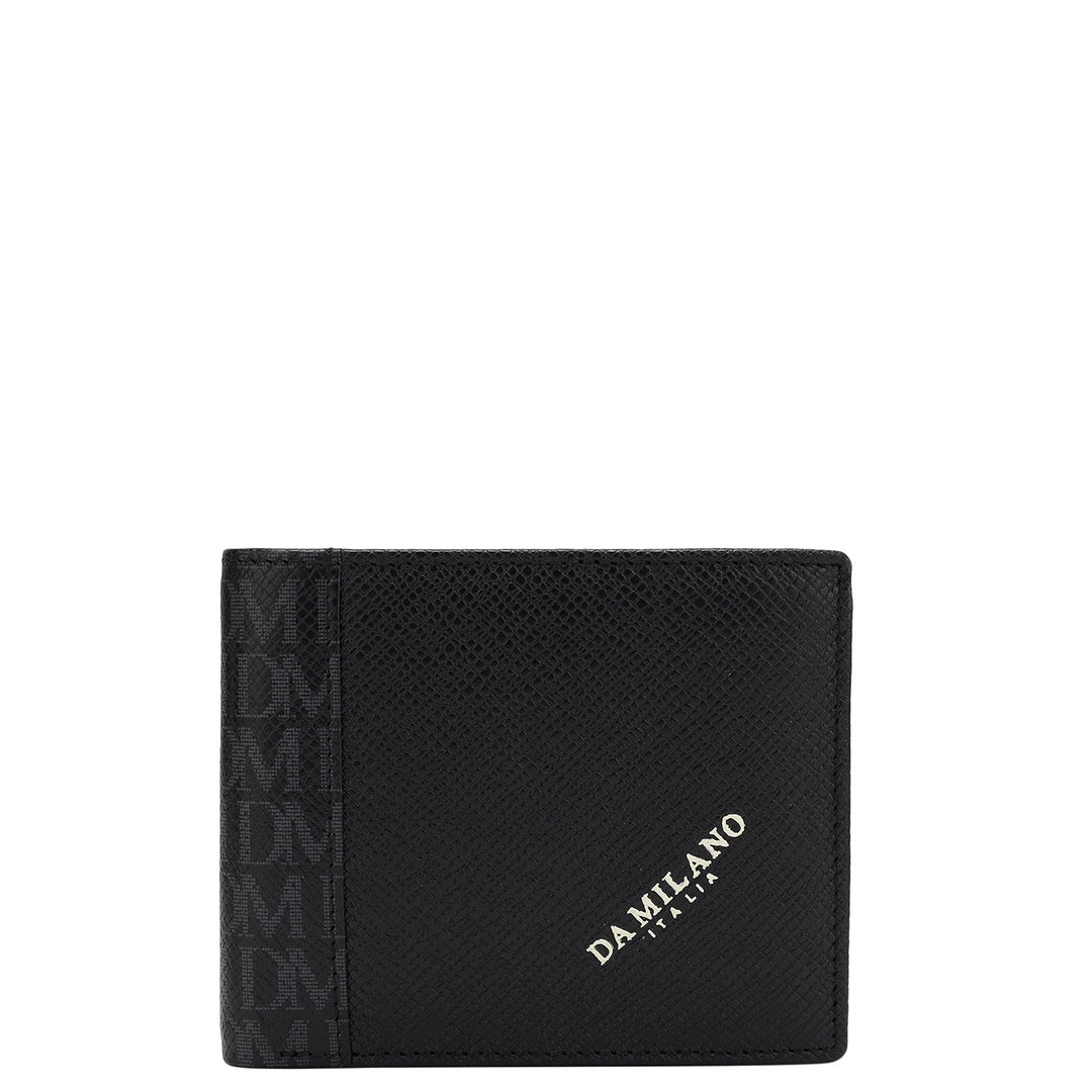 Franzy Monogram Leather Mens Wallet - Black