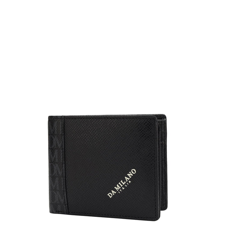 Franzy Monogram Leather Mens Wallet - Black