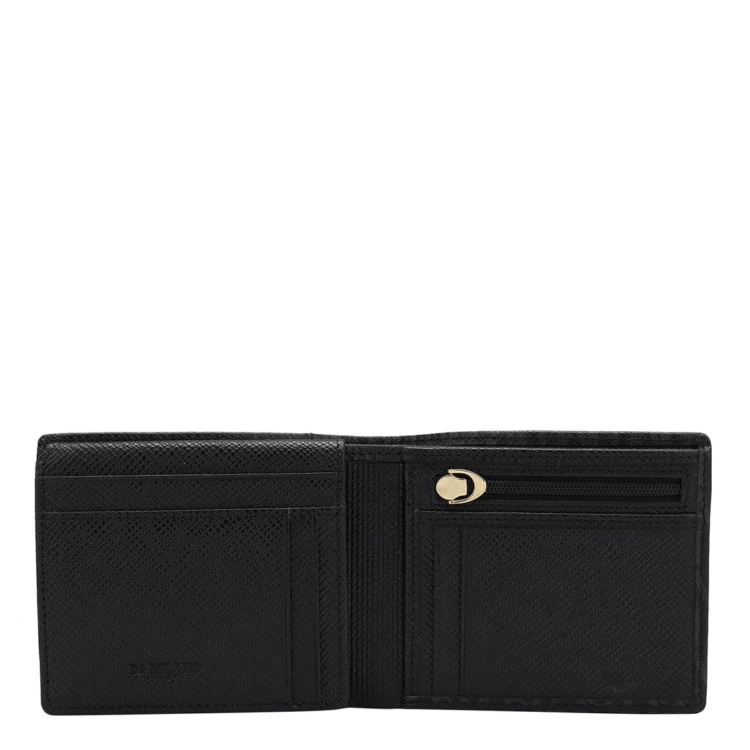 Franzy Monogram Leather Mens Wallet - Black
