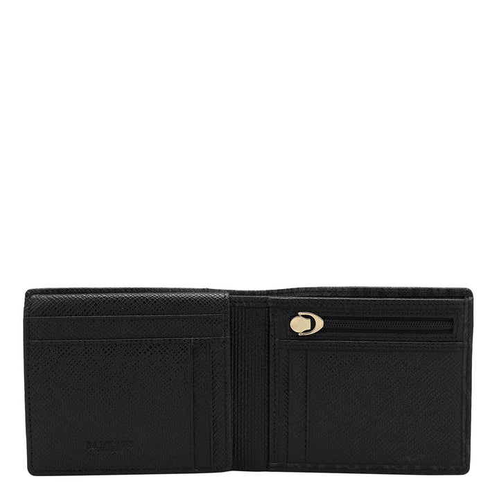 Franzy Monogram Leather Mens Wallet - Black