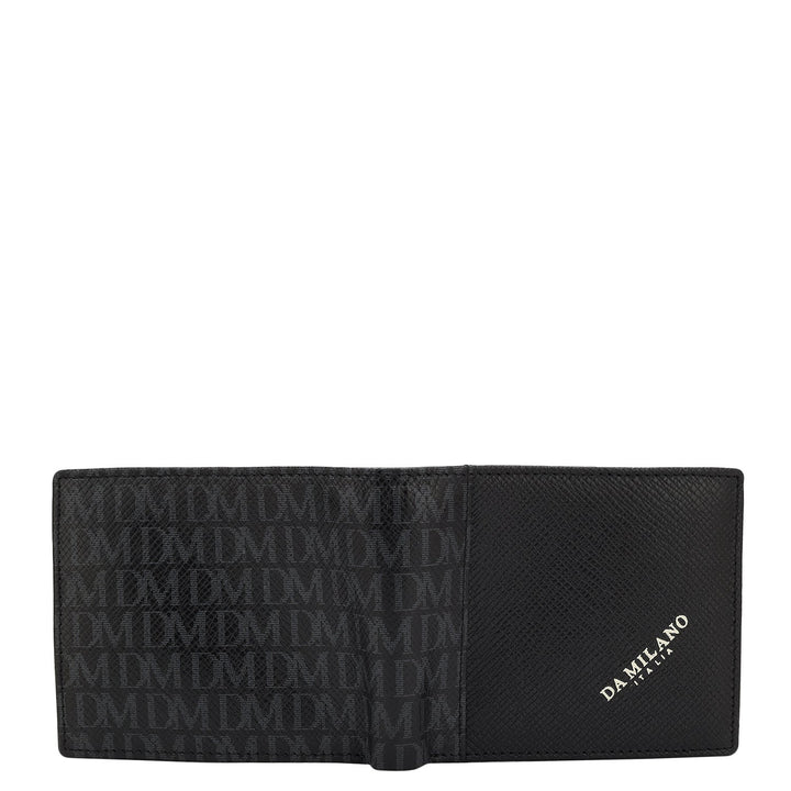 Franzy Monogram Leather Mens Wallet - Black