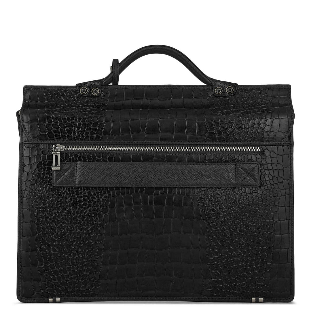 Croco Leather Portfolio - Black