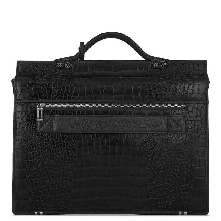 Croco Leather Portfolio - Black