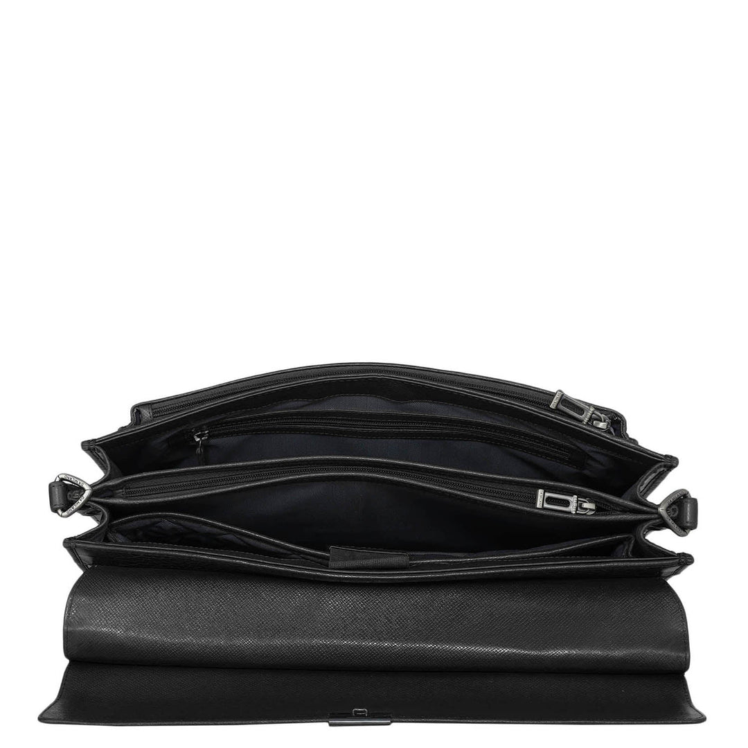 Croco Leather Portfolio - Black