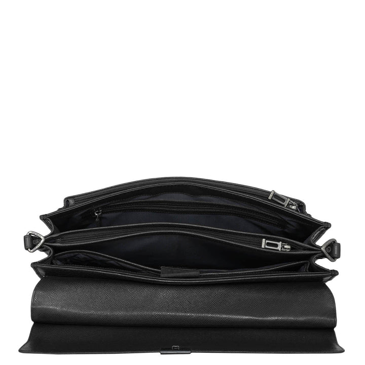 Croco Leather Portfolio - Black