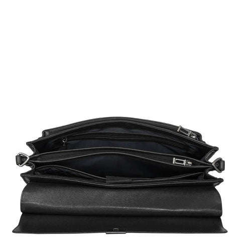 Croco Leather Portfolio - Black