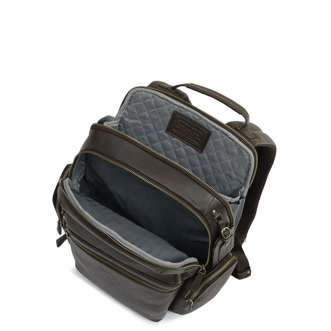 Wax Leather Backpack - Chocolate