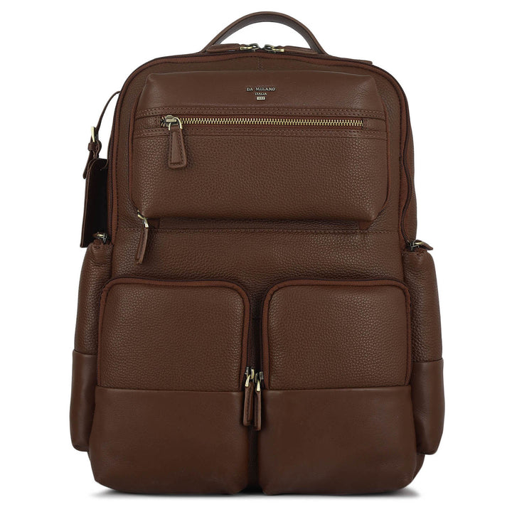 Wax Plain Leather Backpack - Espresso