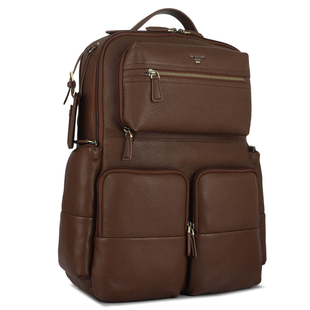 Wax Plain Leather Backpack - Espresso