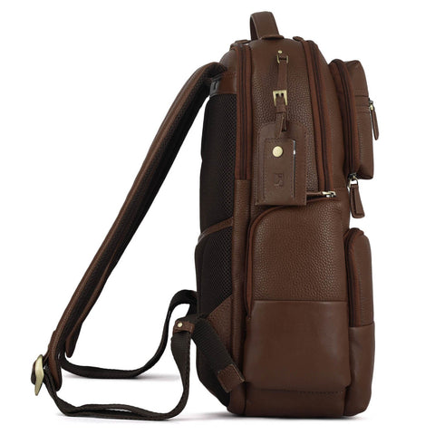 Wax Plain Leather Backpack - Espresso
