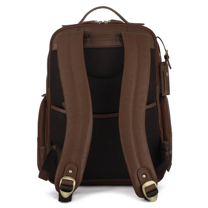 Wax Plain Leather Backpack - Espresso
