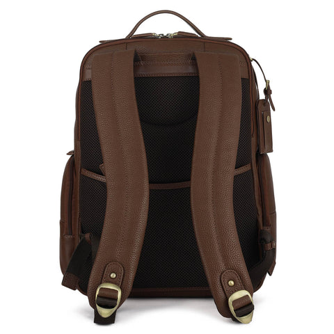 Wax Plain Leather Backpack - Espresso
