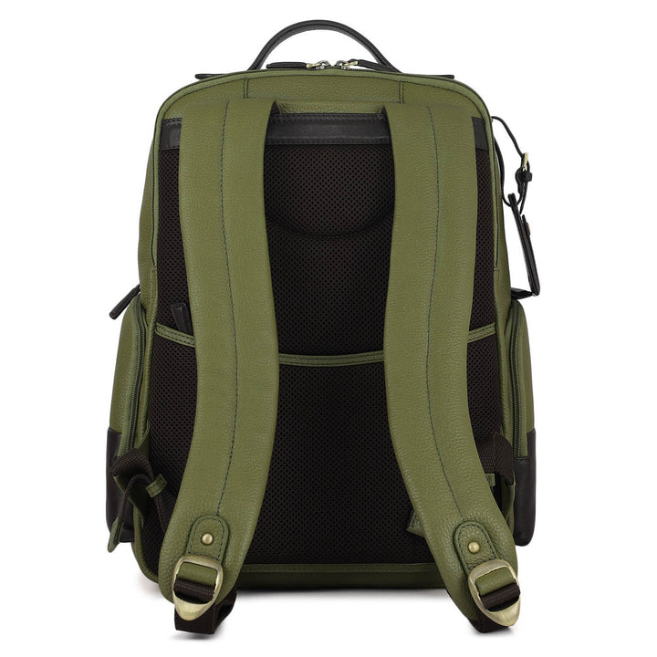 Wax Plain Leather Backpack - Fern