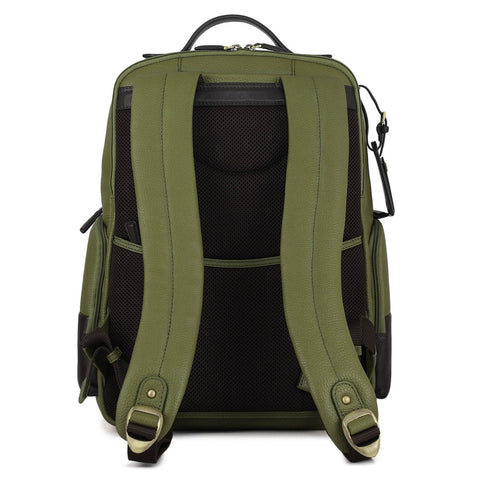 Wax Plain Leather Backpack - Fern