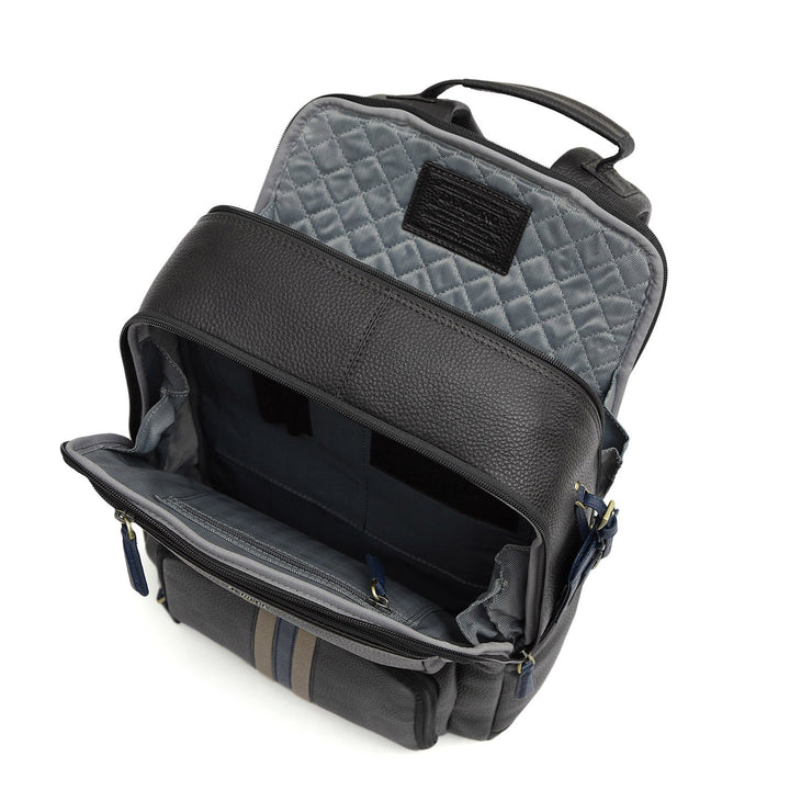 Wax Leather Backpack - Black