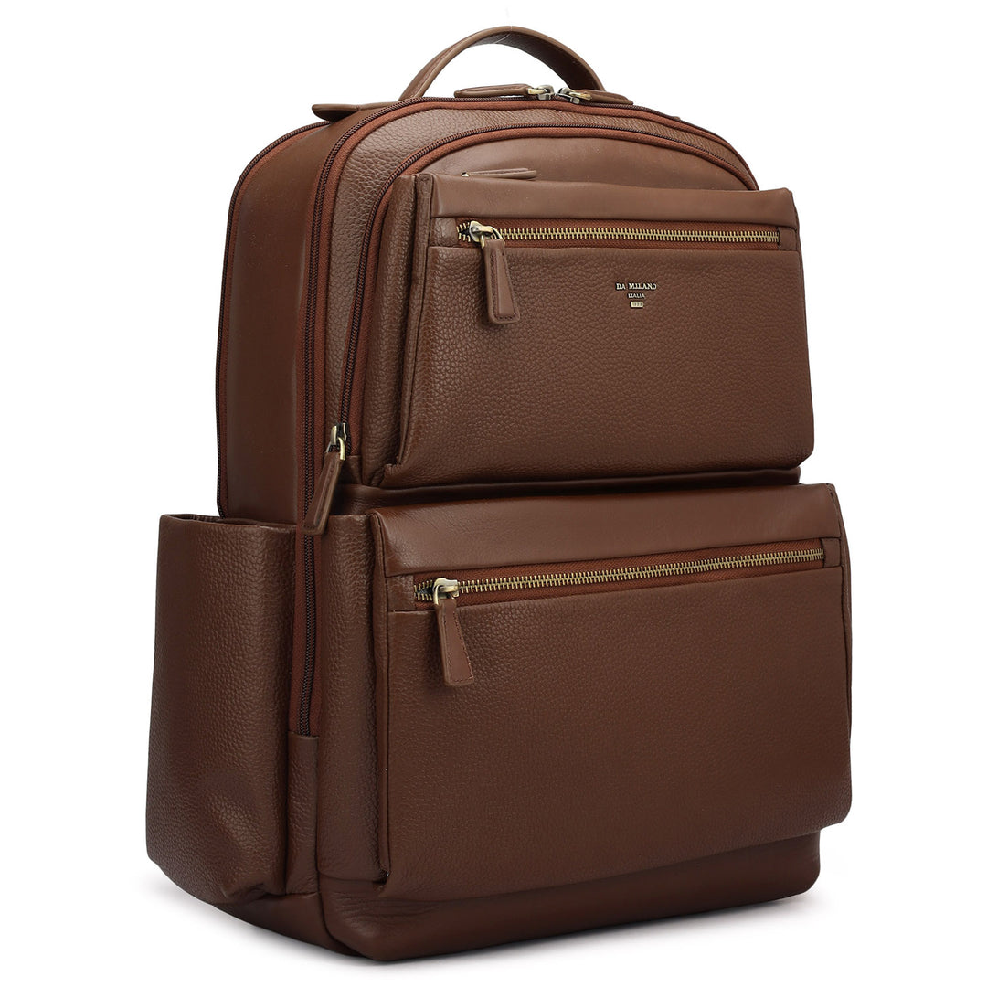 Wax Plain Leather Backpack - Espresso