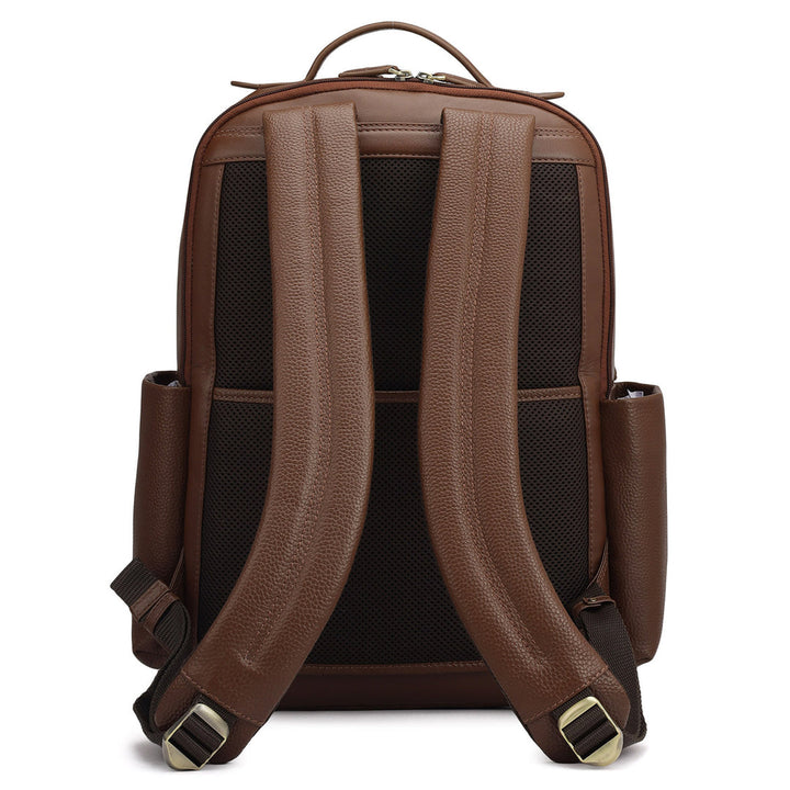 Wax Plain Leather Backpack - Espresso