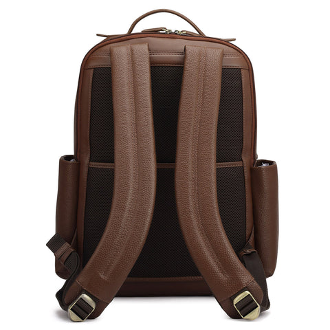 Wax Plain Leather Backpack - Espresso