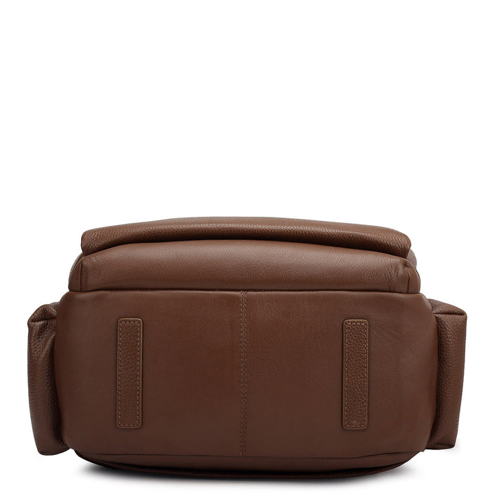 Wax Plain Leather Backpack - Espresso